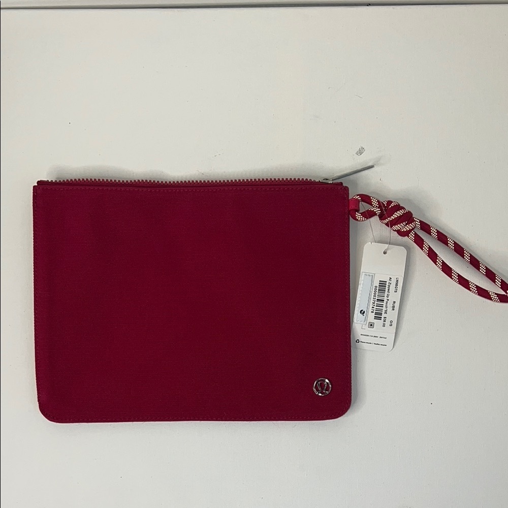 NWT NEW Lululemon All Zipped Up Pouch SE Gym Canvas Wristlet Bag Ruby Red